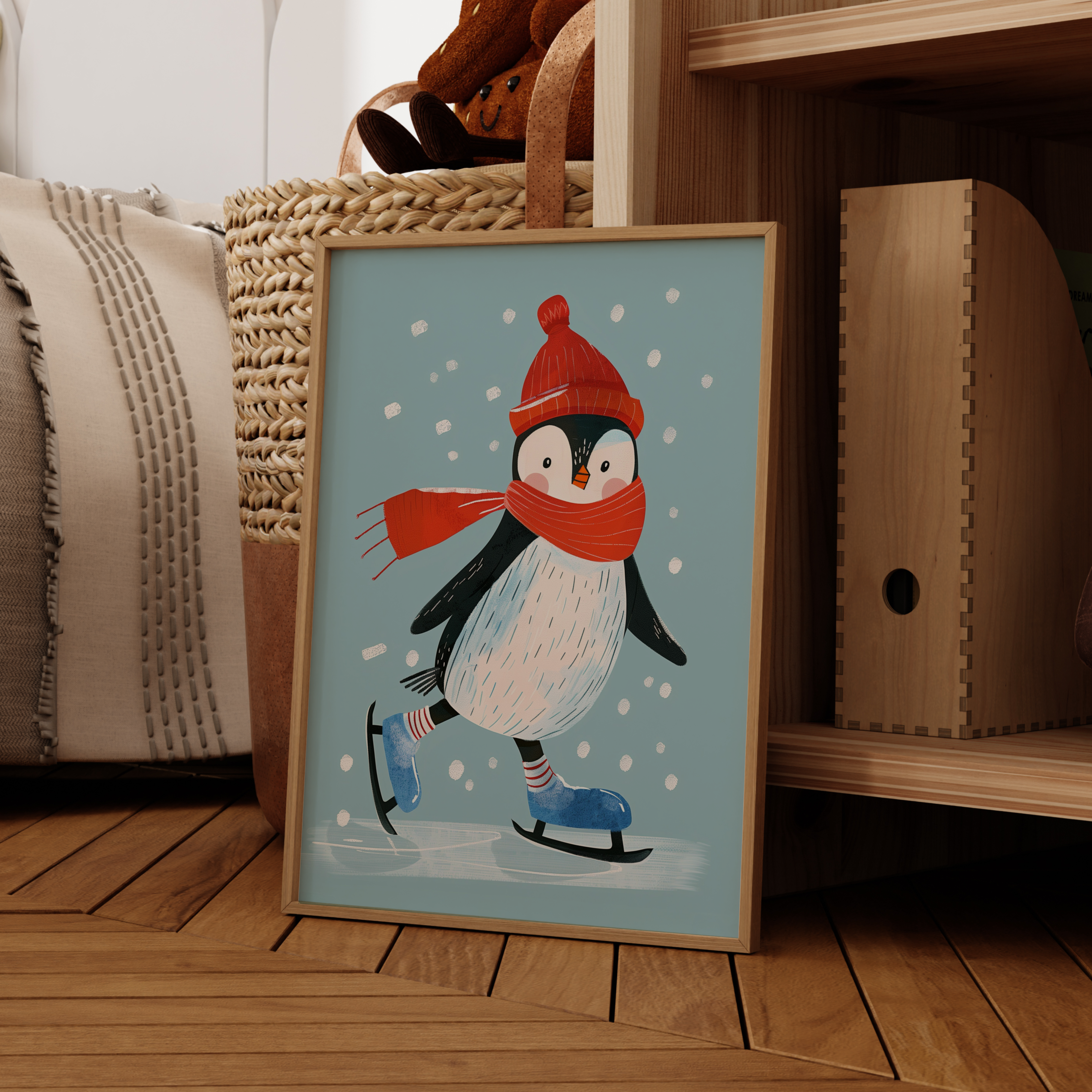 Pinguin patinando no gelo