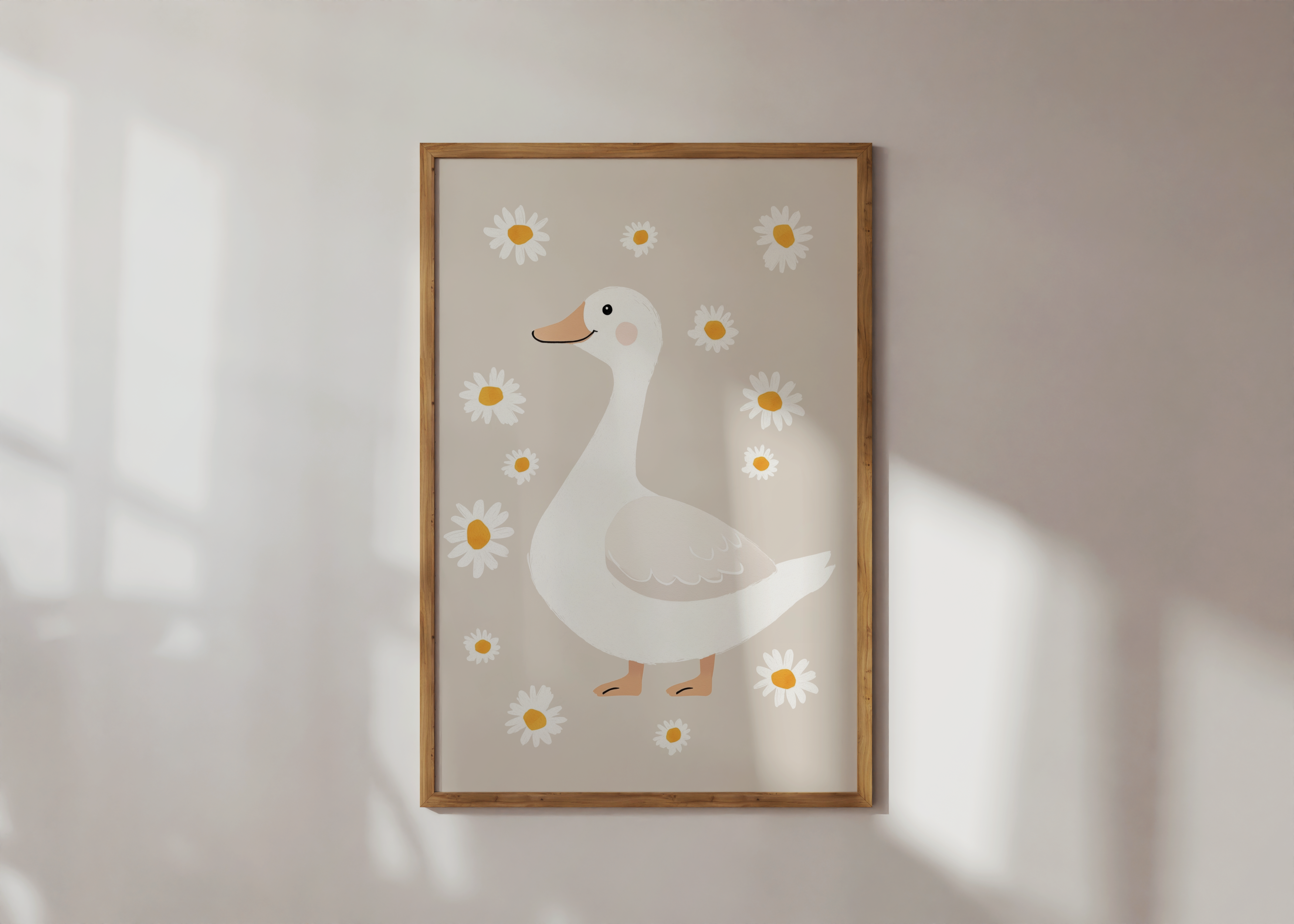 Pato e flores