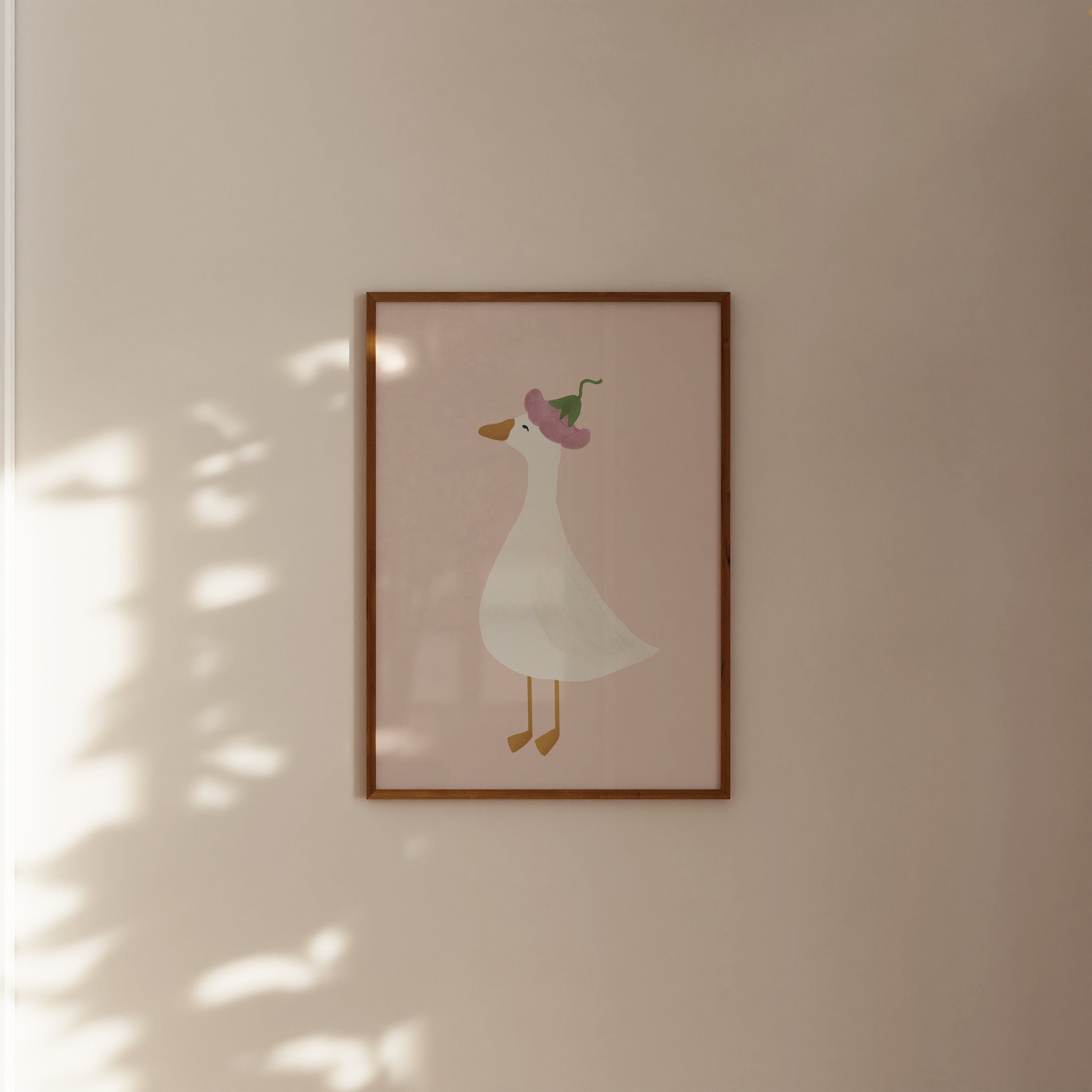 Pato e flor (rosa)