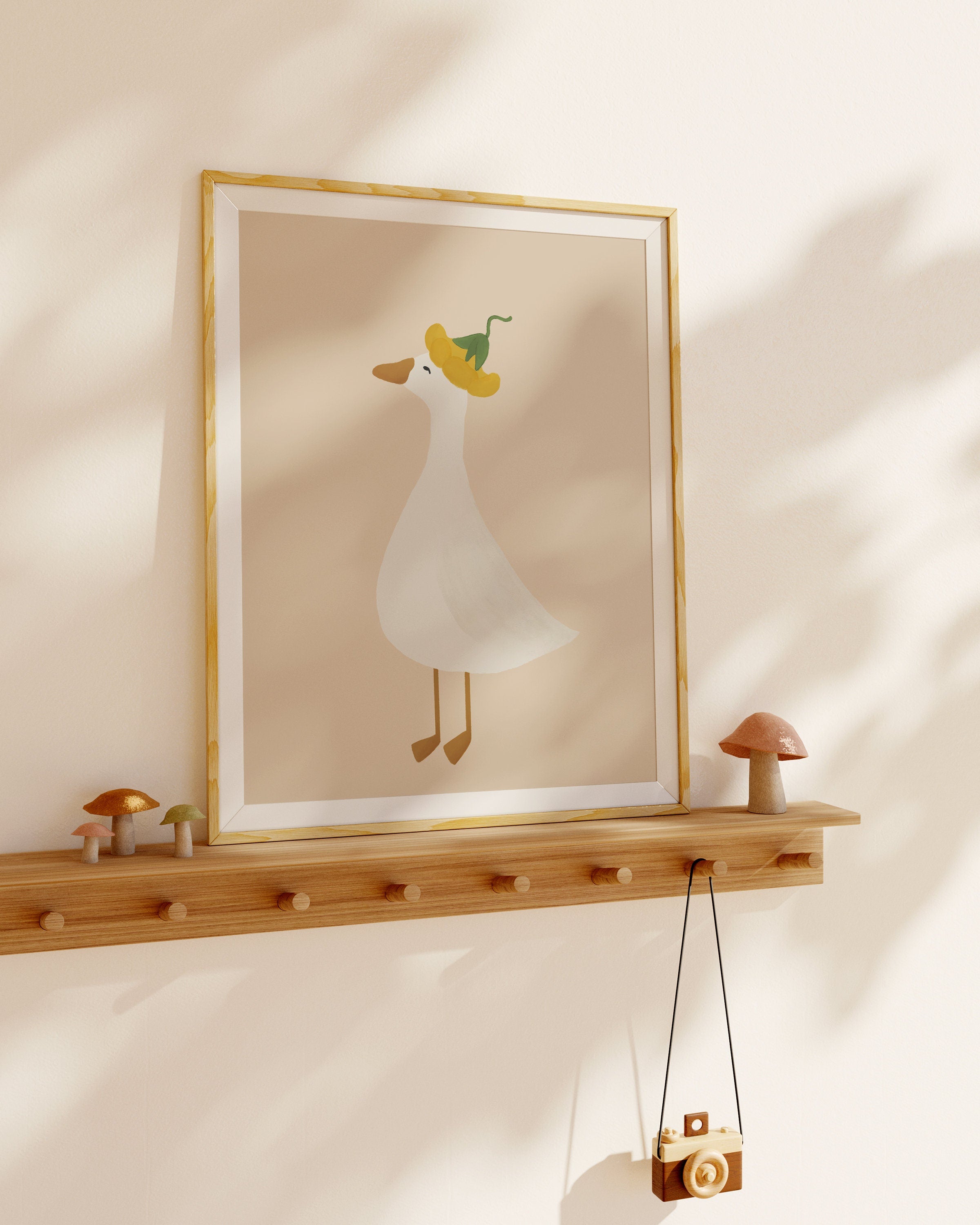 Pato e flor (bege)