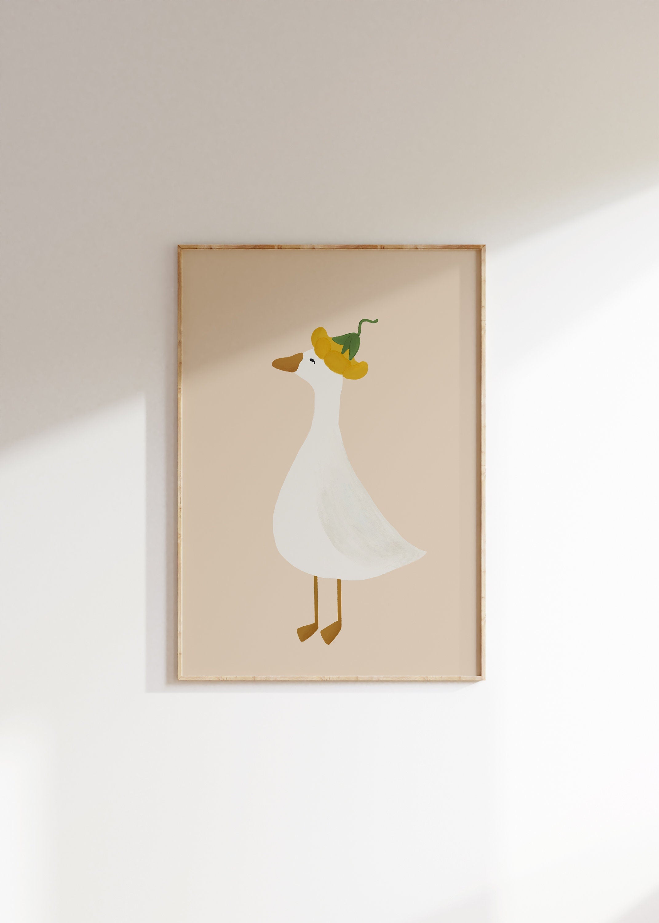 Pato e flor (bege)